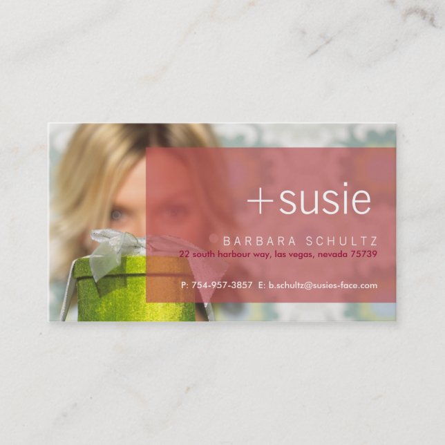 Tarjetas de visita de Susie's Face [rosa] (Anverso)