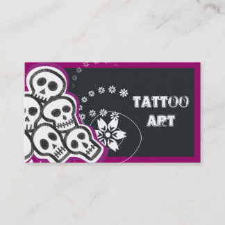 Tarjetas de visita de tatuaje artístico - Skulls