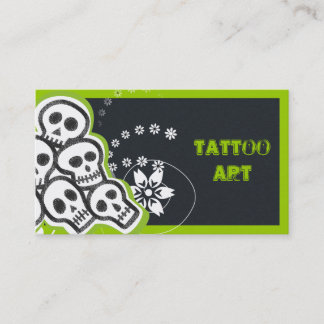 Tarjetas de visita de tatuaje artístico - Skulls