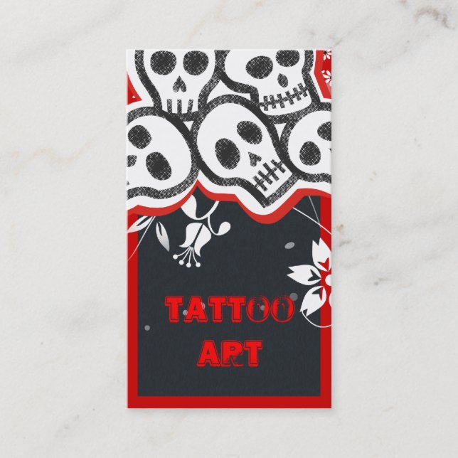 Tarjetas de visita de tatuaje artístico - Skulls (Anverso)