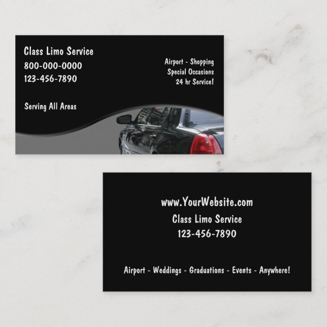 Tarjetas de visita de taxi (Anverso / Reverso)