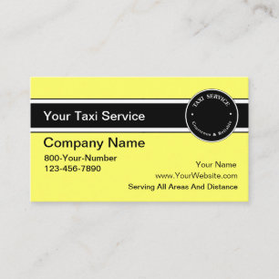 Tarjetas de visita de taxi