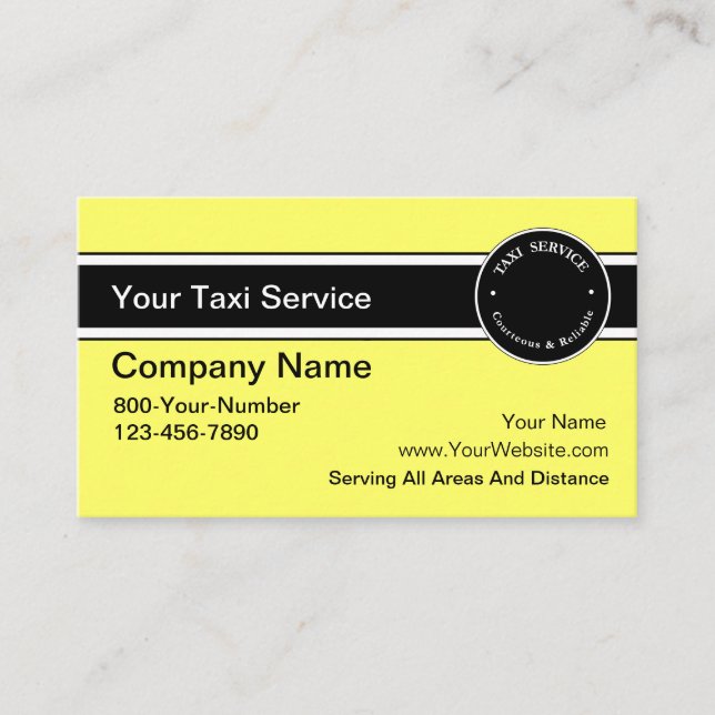Tarjetas de visita de taxi (Anverso)