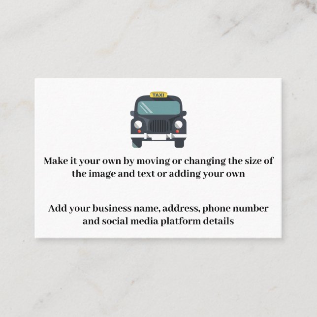 Tarjetas de visita de taxi: Personalizar para su e (Anverso)