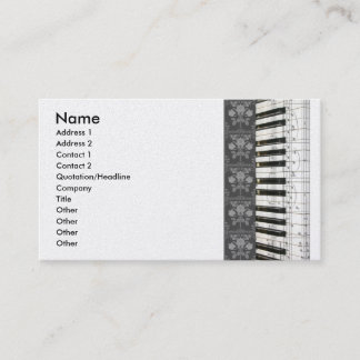 Tarjetas de visita de teclado con flores de piano
