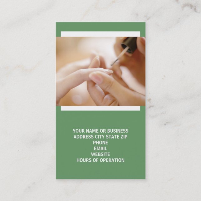 Tarjetas de visita de Técnico de uñas (Anverso)