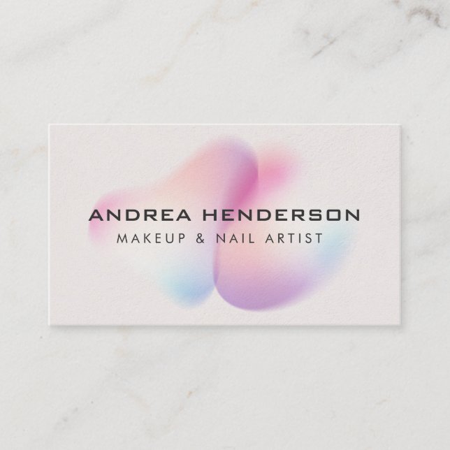 Tarjetas de visita de técnico de uñas, maquillaje  (Anverso)