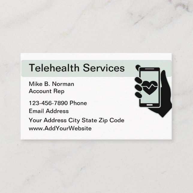 Tarjetas de visita de telesalud médicas (Anverso)