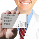Tarjetas de visita de temas de Science Lab<br><div class="desc">Plantilla de tarjetas de negocios con temas de laboratorio de ciencia creada con vidrios de prueba de laboratorio y diseño clásico de tarjetas de visita. Diseñado para un laboratorio de pruebas médicas,  servicios de genealogía o laboratorio de pruebas científicas.</div>