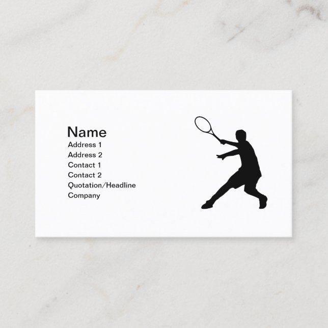 Tarjetas de visita de tenis | Diseño de Personaliz (Anverso)