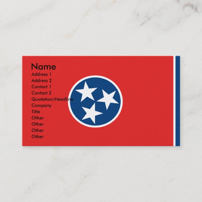 Tarjetas de visita de TENNESSEE (Anverso)