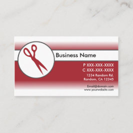 Tarjetas de visita de tijeras blancas rojas