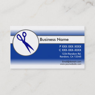 Tarjetas de visita de tijeras de fundición azul bl
