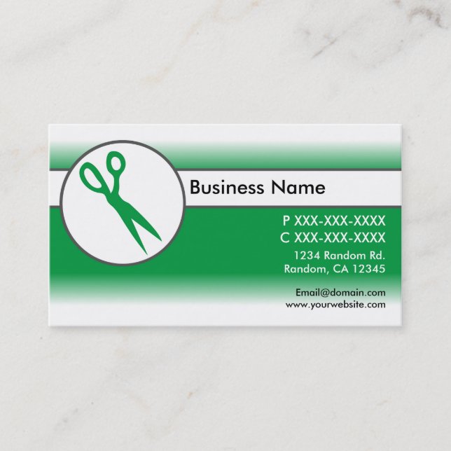 Tarjetas de visita de tijeras de fundición blanca  (Anverso)