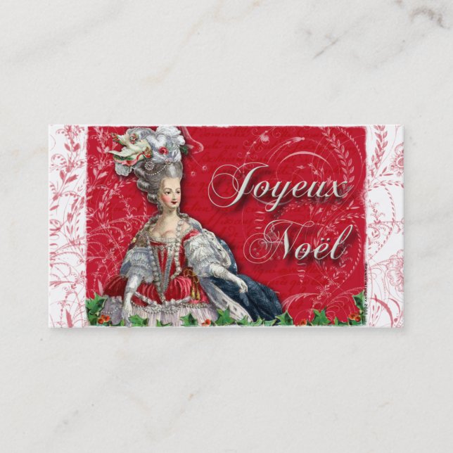 Tarjetas de visita de Toile del navidad de Marie (Anverso)