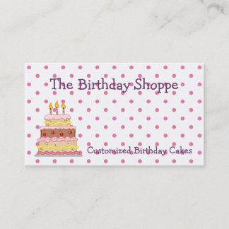 Tarjetas de visita de Torta de cumpleaños
