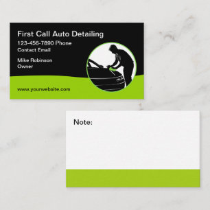 Tarjetas de visita de trabajo con detalles de auto