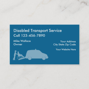 Tarjetas de visita de transporte médico