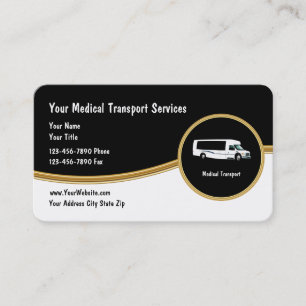 Tarjetas de visita de transporte médico