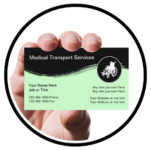 Tarjetas de visita de transporte médico