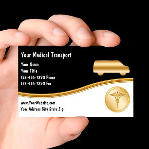 Tarjetas de visita de transporte médico