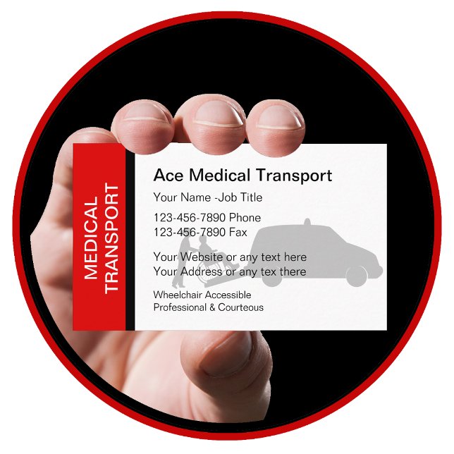Tarjetas de visita de transporte médico (Subido por el creador)