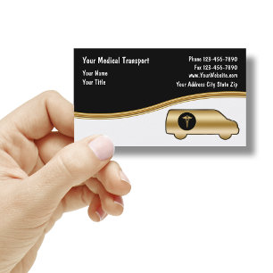 Tarjetas de visita de transporte médico