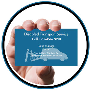 Tarjetas de visita de transporte médico