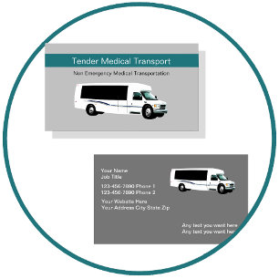 Tarjetas de visita de transporte médico no de emer