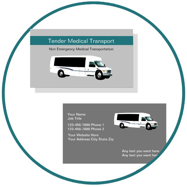 Tarjetas de visita de transporte médico no de emer (Subido por el creador)