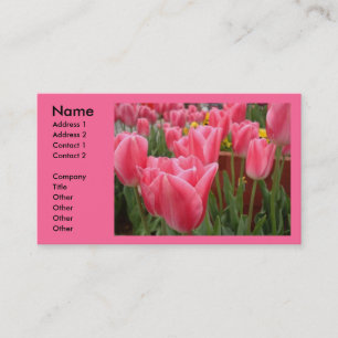 Tarjetas de visita de tulipanos rosados