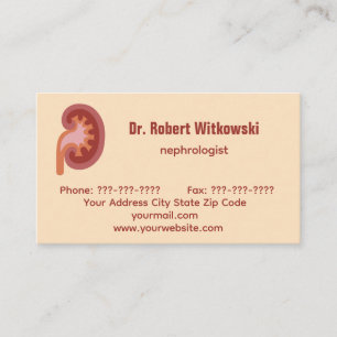 Tarjetas de visita de un Médico de riñones nehrolo