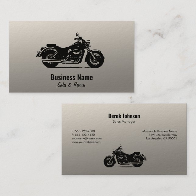 Tarjetas de visita de ventas y servicios para moto (Anverso / Reverso)