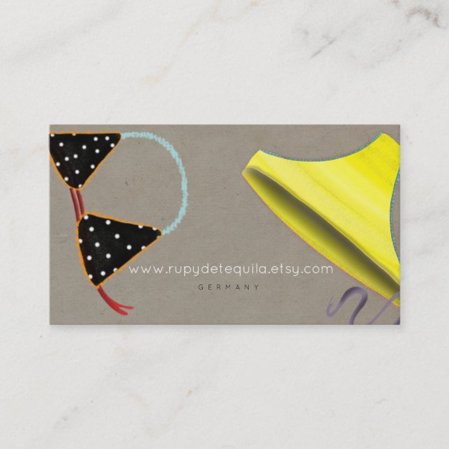 Tarjetas de visita de verano para el bikini (Anverso)
