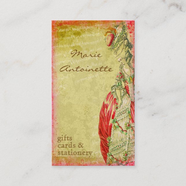 Tarjetas de visita de Versalles Marie Antonieta (Anverso)