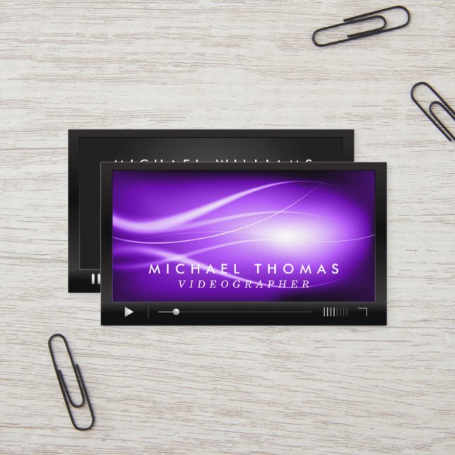 Tarjetas de visita de Videographer (Anverso/Reverso In Situ)