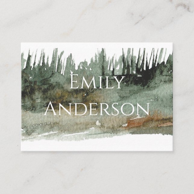 Tarjetas de visita de vista de montaña (Anverso)