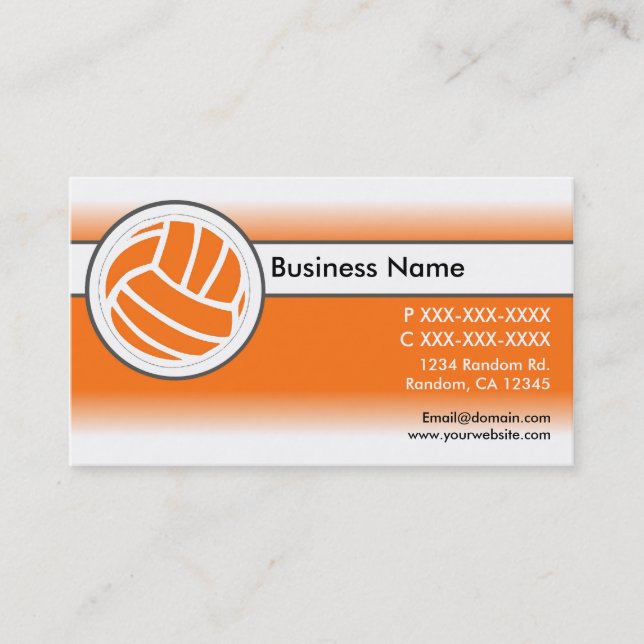 Tarjetas de visita de voleibol de fachada blanca n (Anverso)