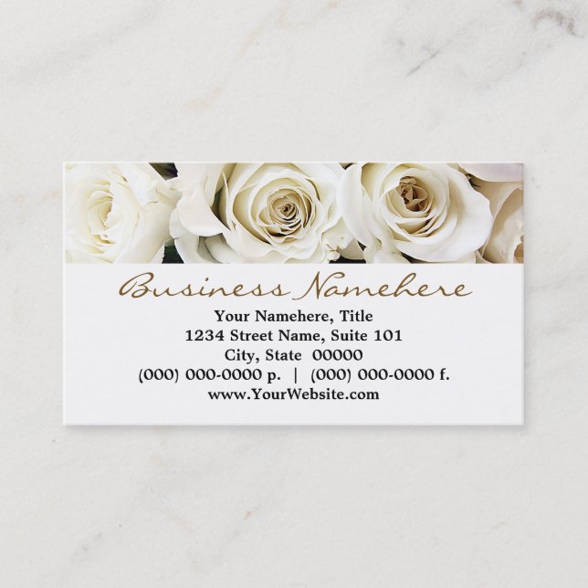Tarjetas de visita de White Roses (Anverso)