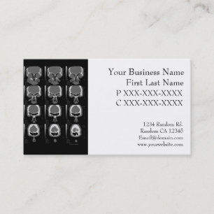 Tarjetas de visita de xray de cráneo blanco negro