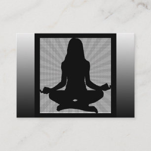 Tarjetas de visita de Yoga para meditación en blan