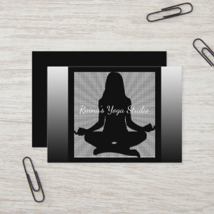 Tarjetas de visita de Yoga para meditación en blan