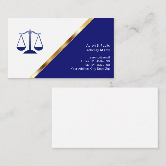 Tarjetas de visita del abogado (Anverso / Reverso)