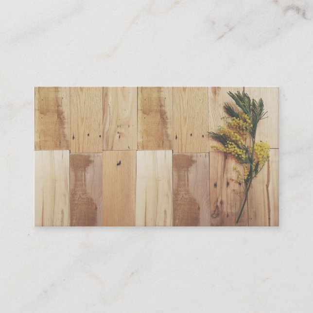 Tarjetas de visita del acacia y de madera (Anverso)
