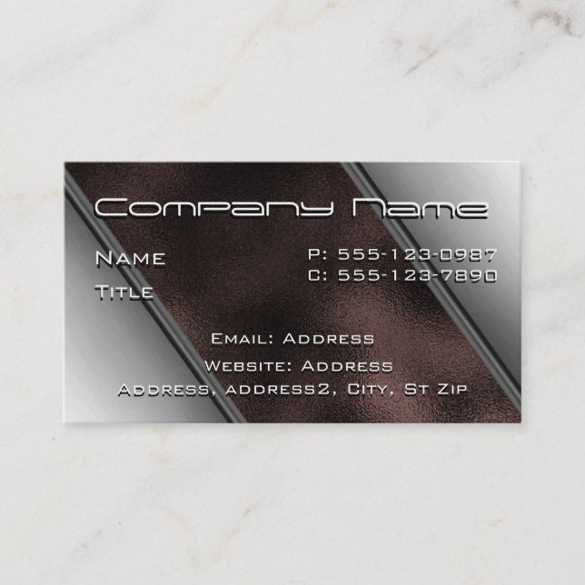 Tarjetas de visita del acero inoxidable y del (Anverso)