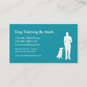 Tarjetas de visita del adiestrador de perros