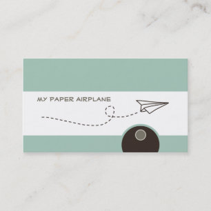Tarjetas de visita del aeroplano de papel