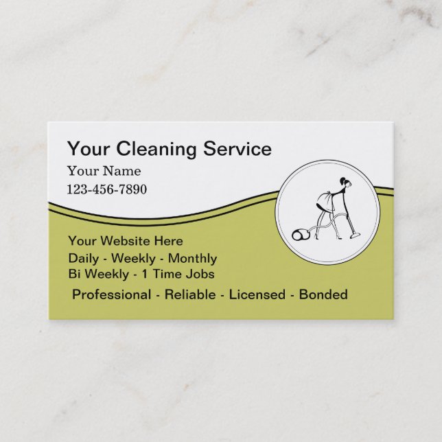 Tarjetas de visita del ama de casa (Anverso)