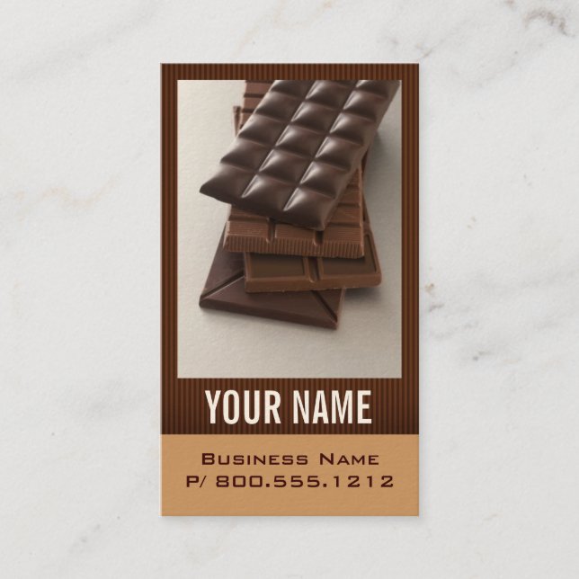 Tarjetas de visita del amante del chocolate (Anverso)