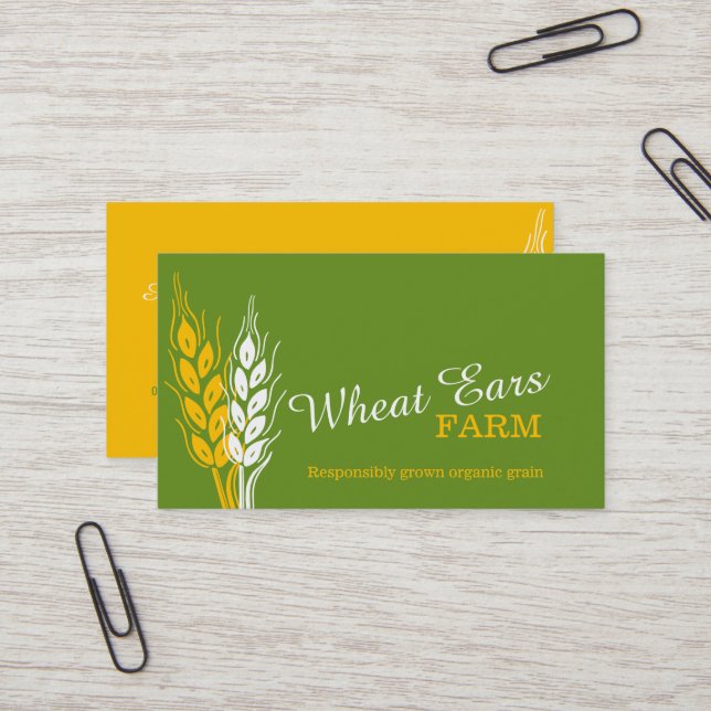 Tarjetas de visita del amarillo del verde de la (Anverso/Reverso In Situ)